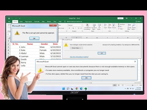Fix All Error of MS Excel Not Saving, Not Opening, Sharing Violation, File Corrupted, No Memory