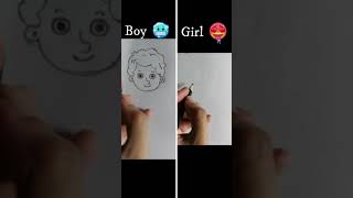 #boy #vs #girl #drawing | #dailyart #37 | #trend #easy #sketch #artfun | #drawingdare