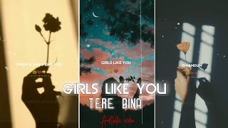 Girls Like You x Tere Bina Mashup Aesthetic video status | | English Song Status #shorts