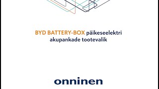 Onninen AS BYD BATTERY-BOX akupankade tootevalik