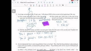 Common Core I Algebra 1 Lesson 6 Percent Increase and Decrease Homework