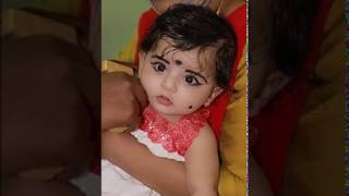 Very Cute baby girl get ear piercing| her reaction is priceless