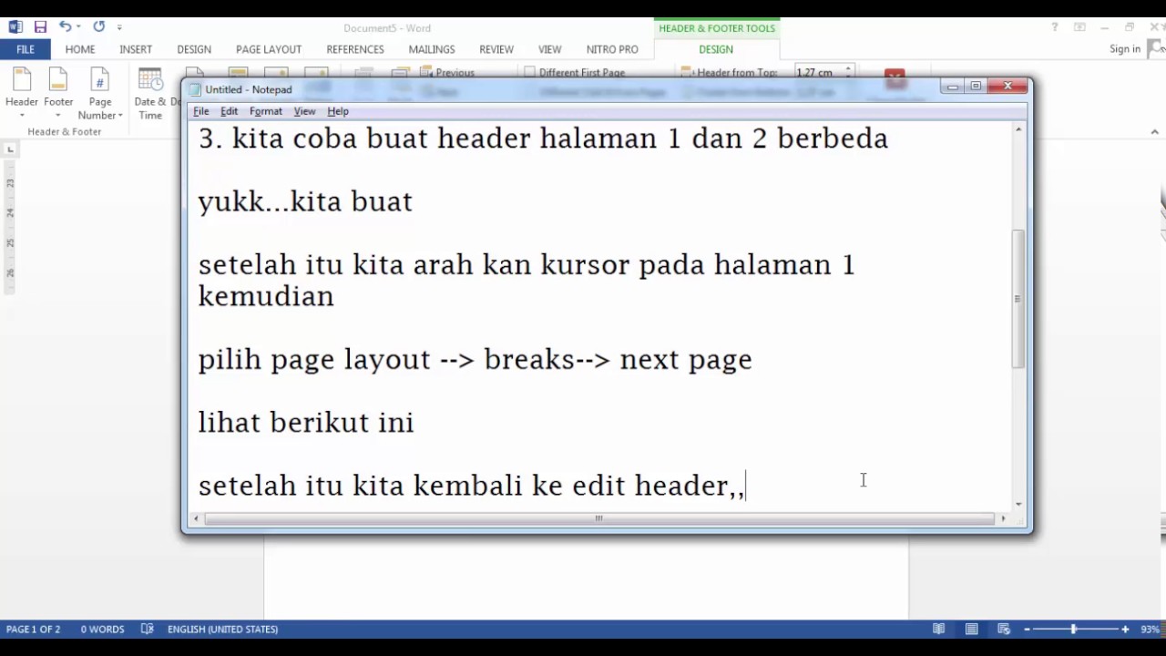 Membuat Halaman Berbeda Di Word - Berbagi Informasi