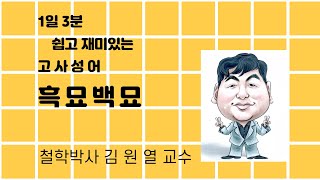 김원열 3분 고사성어 191 흑묘백묘(黑猫白猫)_철학박사 김원열 교수