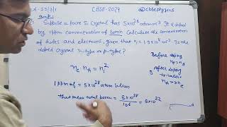 Suppose a pure Si crystal has  atoms 5x10 power 28 m3. It is doped by 1 ppm concentration of boron.