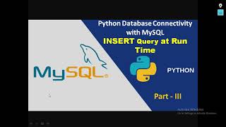 INSERT values at RUN TIME in Python + MySQL