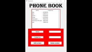 PhoneBook Desktop Application in Python | Python | Tkinter