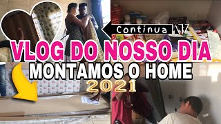 VLOG: MONTAMOS O NOSSO HOME | ESCOLHENDO A CORTINA DA SALA NOVA | FOMOS AO MERCADO + PREÇO DE TUDO🙏🏻