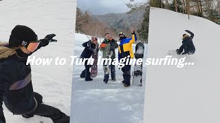 【Good waves】I practiced surfing with a professional surfer and snowboarding