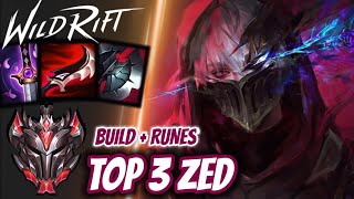 Wild Rift Top 3 Zed - Grandmaster Full Ranked