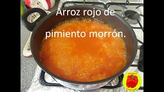 Arroz rojo con pimiento morrón, ¡único, delicioso y bajo en grasa!