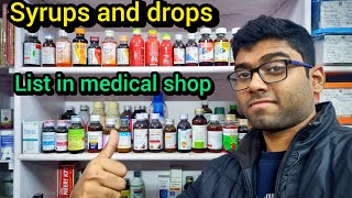 syrups and drops list in medical shop || medicine list for new medic shop || krishna medicose