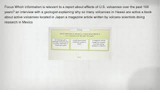 फोकस पिछले 100 वर्षों में अमेरिकी ज्वालामुखियों के प्रभावों के बारे में एक रिपोर्ट के लिए कौन सी जानकारी प्रासंगिक है