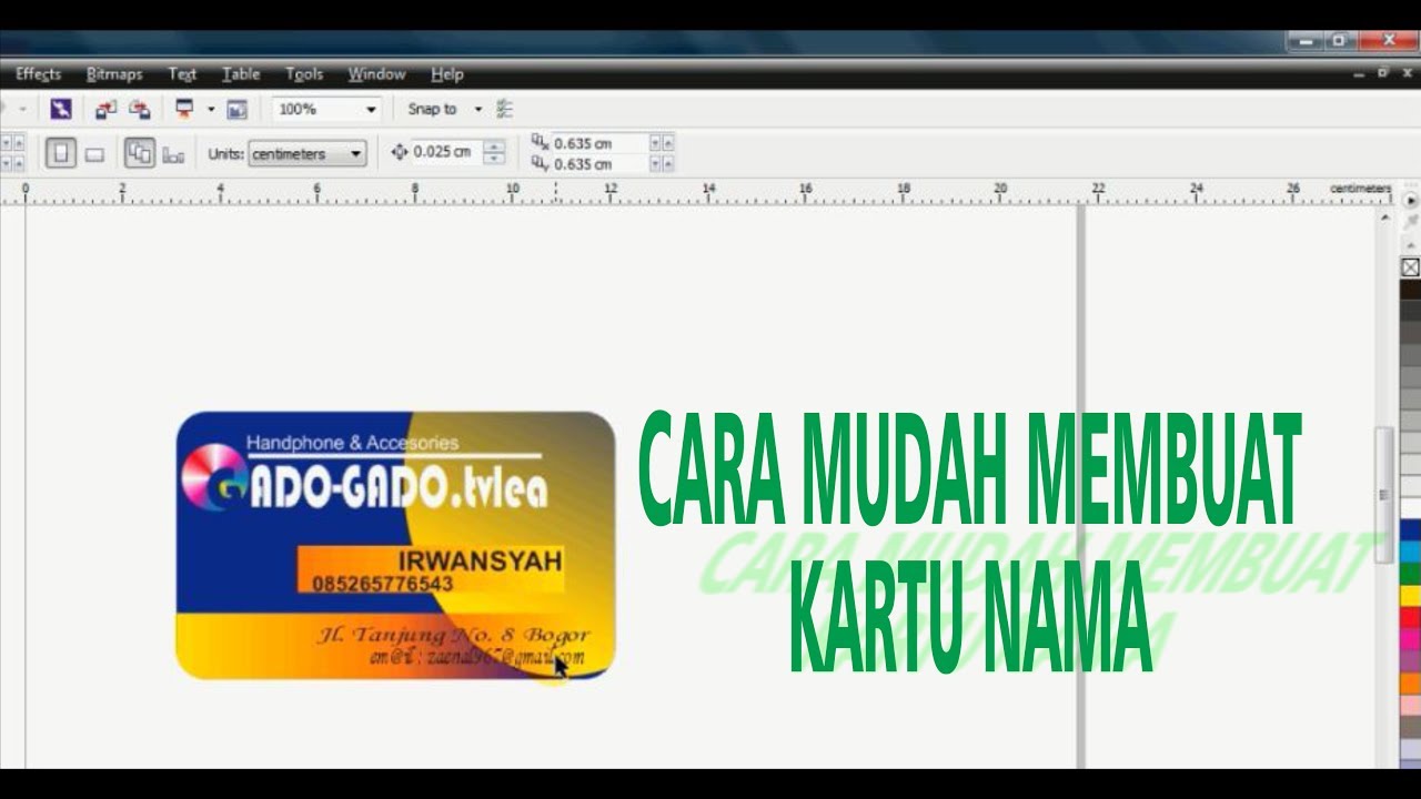 TUTORIAL CARA MEMBUAT KARTU NAMA DENGAN CorelDRAW X6 - HD - YouTube