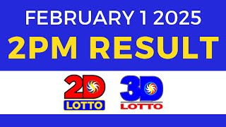 2pm Lotto Result Today February 1 2025 | PCSO 2D 3D Lotto