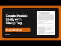How to create modals and popups with Dialog tag in Html
