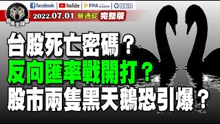 反向匯率戰開打？股市兩隻黑天鵝恐引爆？台股死亡密碼早已預告？《我是金錢爆》普通錠 2022.0701