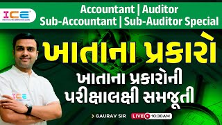 Accountant - Sub Accountant - Auditor - ખાતાના પ્રકારોની પરીક્ષાલક્ષી સમજૂતી - icerajkot