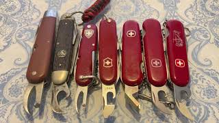 Victorinox and Wenger can openers. Messer Myth Busting.