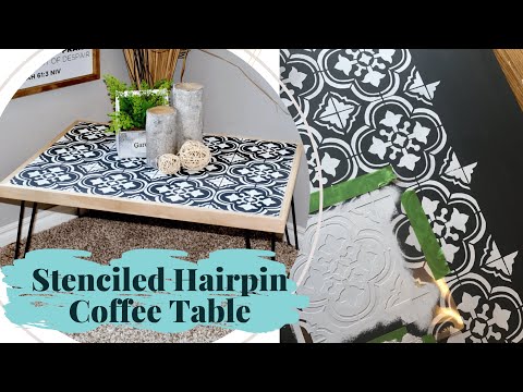 DIY Hairpin Coffee Table Using A Tile Stencil DIY Hairpin Coffee Table Using A Tile Stencil
