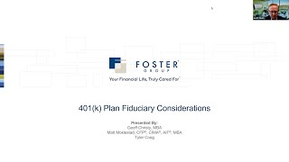 Webinar: 401(k) Plan Fiduciary Considerations