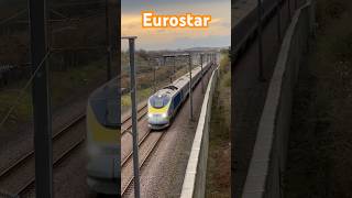 Sunset with passing Eurostar British high speed train #trains #eurostar #highspeedtrain #train