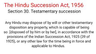 Section 30 of Hindu succession Act