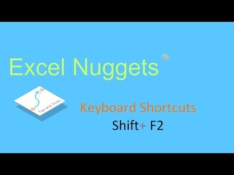 Excel 2010 Shortcut - Adding and Editing a Comment: Shift + F2 Excel 2010 Shortcut - Adding and Editing a Comment: Shift + F2
