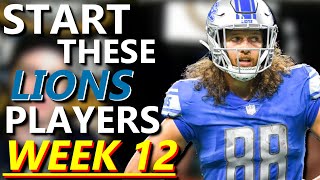 EVERY LIONS PLAYER YOU CAN START ON THANKSGIVING | 2021 FANTASY FOOTBALL | NFL WEEK 12 |