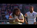 On his last Tigers appearance, Logovi'i Mulipola has a kick at goal...