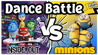 Dance Battle: Inside Out vs Minions | Inside out 2 | Despicable Me 4 | Brain Break | Yoga for Kids