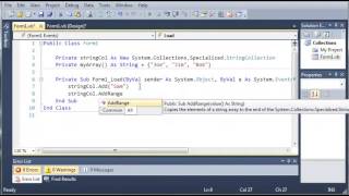 Visual Basic Tutorial 85 StringCollections YouTube