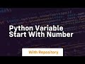 python variable start with number