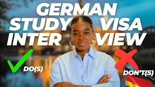 Do's and Don'ts of the German Study Visa Interview | 2025 Guide 🇩🇪