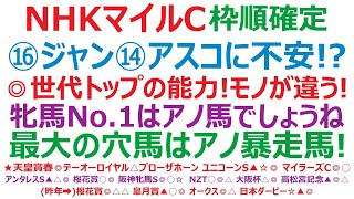 NHKマイルカップ2024枠順確定　⑯ジャンタルマンタル、⑭アスコリピチェーノに不安あり！？ ◎世代トップの実力。モノが違う！ 牝馬No.1はアノ馬でしょうね。最大の穴馬はアノ暴走馬！