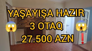 ŞOK QİYMƏT 27.500 AZN-ə 3 OTAQ+TƏMİR YAŞAYIŞA HAZIR PARKA YAXIN EV TƏCİLİ SATIŞDA ❗#xırdalandaucuzev