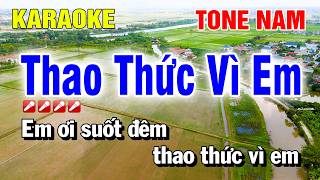 Thao Thức Vì Em Karaoke Tone Nam Nhạc Sống Dễ Hát | Nguyễn Linh