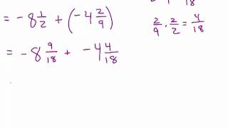 Add & Subtract Negative Mixed numbers unlike denominator