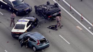 Florida police chase ends with violent rollover crash, juveniles arrested on highway