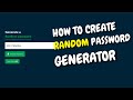 How To Create Random Password Generator on Html Css & Javascript