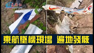 東航墜機現場曝光，遍地殘骸與碎片！