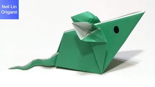 Easy Origami Mouse Tutorial - How to make a paper Mouse - for kids