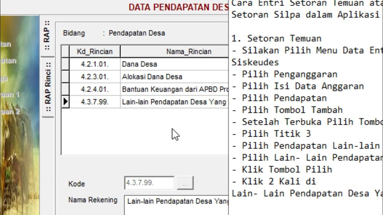 Cara Entri Setoran Temuan Atau Setoran Silpa Di Aplikasi Siskeudes ...