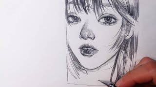Daily drawing_얼굴그리기/연필그림/pencildrawing/portrait