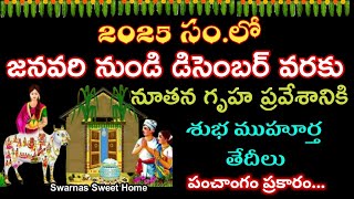 Gruhapravesam Muhurtham In 2025 2025 Gruhapravesam Dates In Telugu