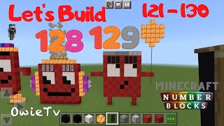 Numberblocks Minecraft Building and Counting 121 to 130 | Let's Build and Count with Owie