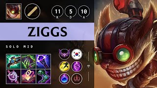 Ziggs Mid vs Aurelion Sol: Killing spree - KR Master Patch 14.23