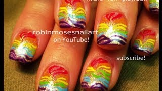 Rainbow Zebra Nail Art