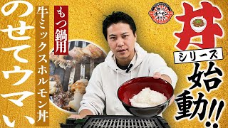 もつ鍋用牛ミックスホルモン丼【中年ズボラ焼肉vol 36】丼シリーズ始めます