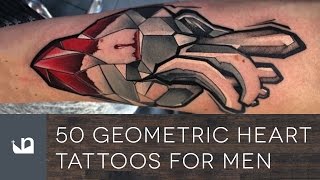 50 Geometric Heart Tattoos For Men
